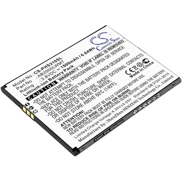 Bsc Preferred Philips Xenium CTS310X Xenium S310X Mobile Phone Replacement Battery CS-PHS310SL - main